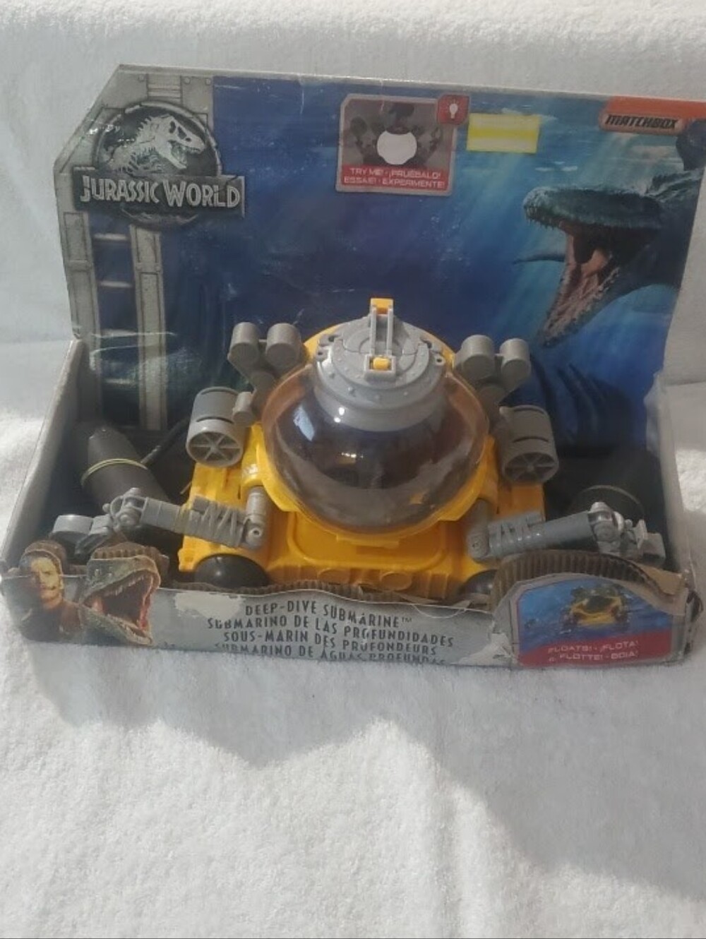 Jurassic World Yellow Submersible Explorer Toy Box Messed Up